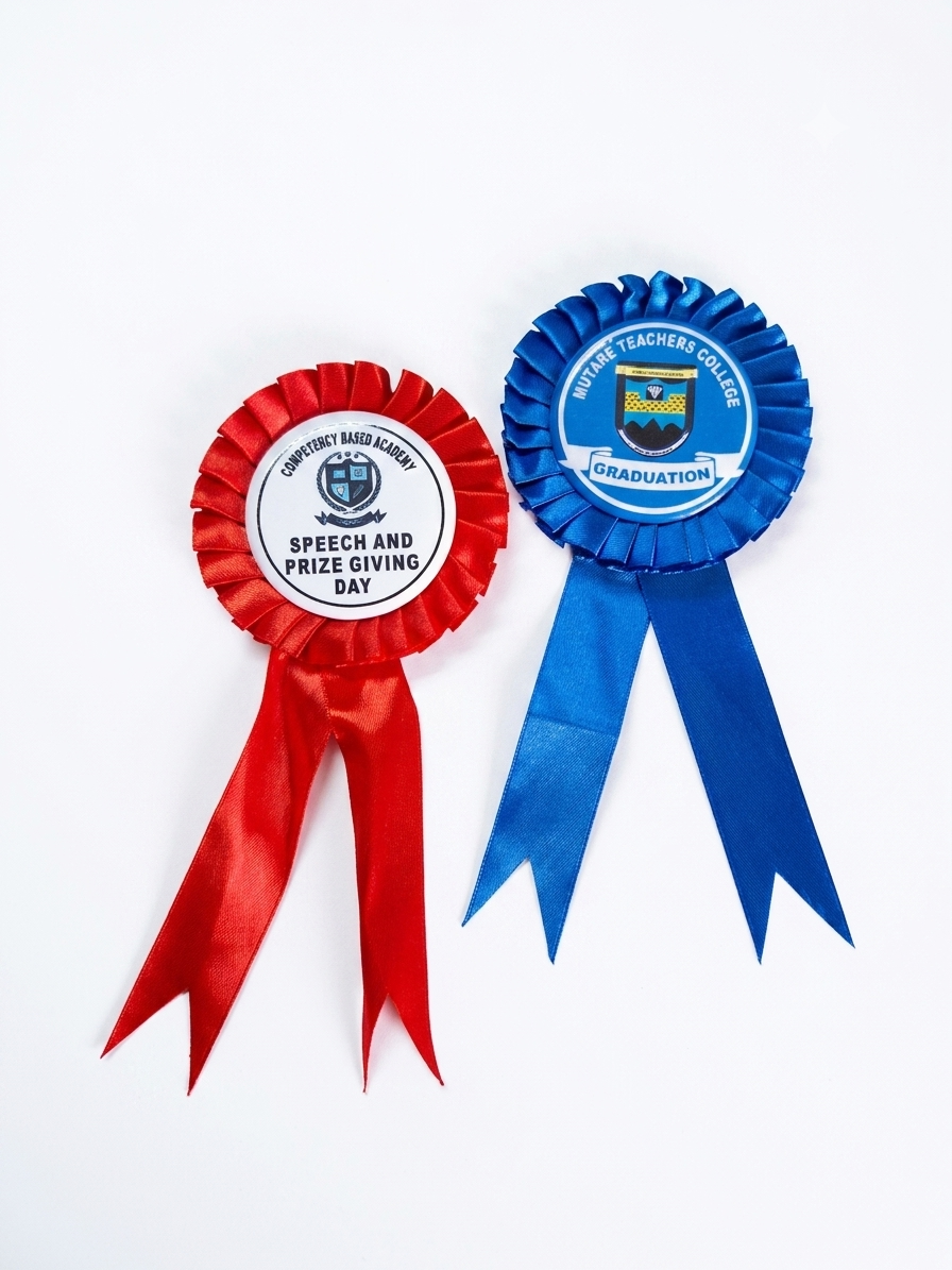 Custom Printed Rosette Corsage Badge