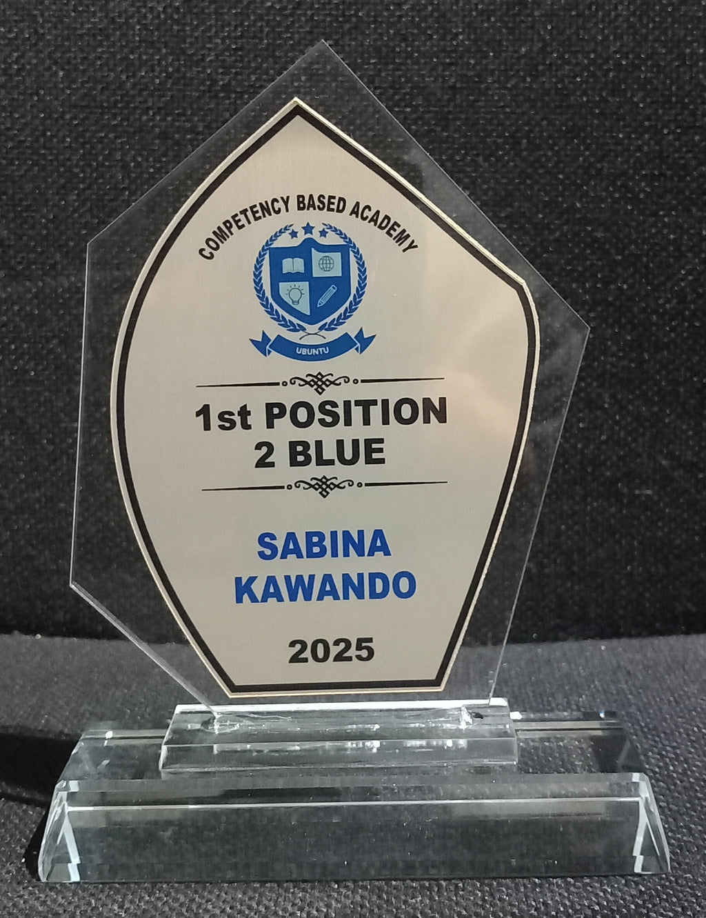 Accolade Award Series - Premium Crystal Glass Award with Metallic Finish