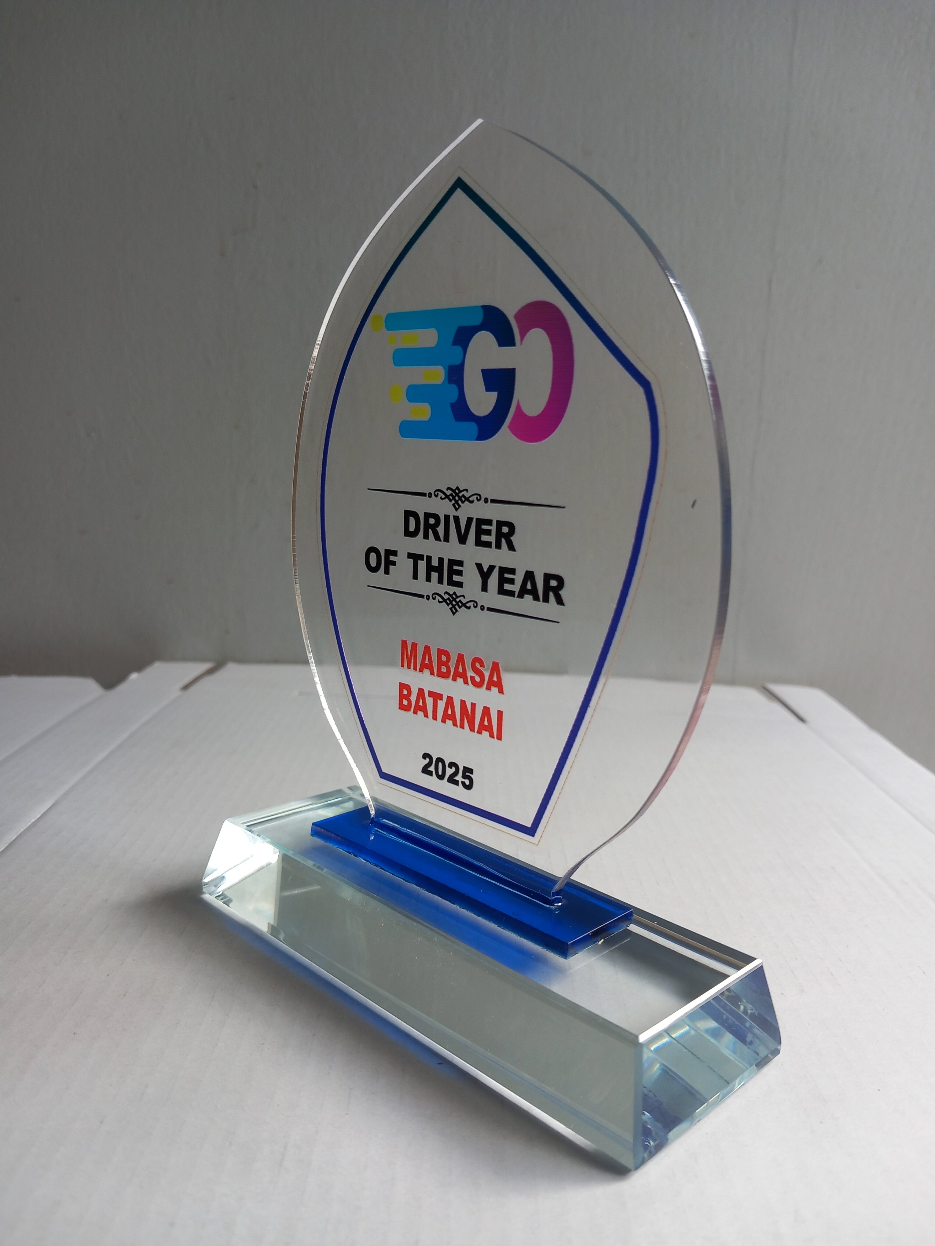 Accolade Award Series - Direct UV Print Acrylic Award with Crystal Base