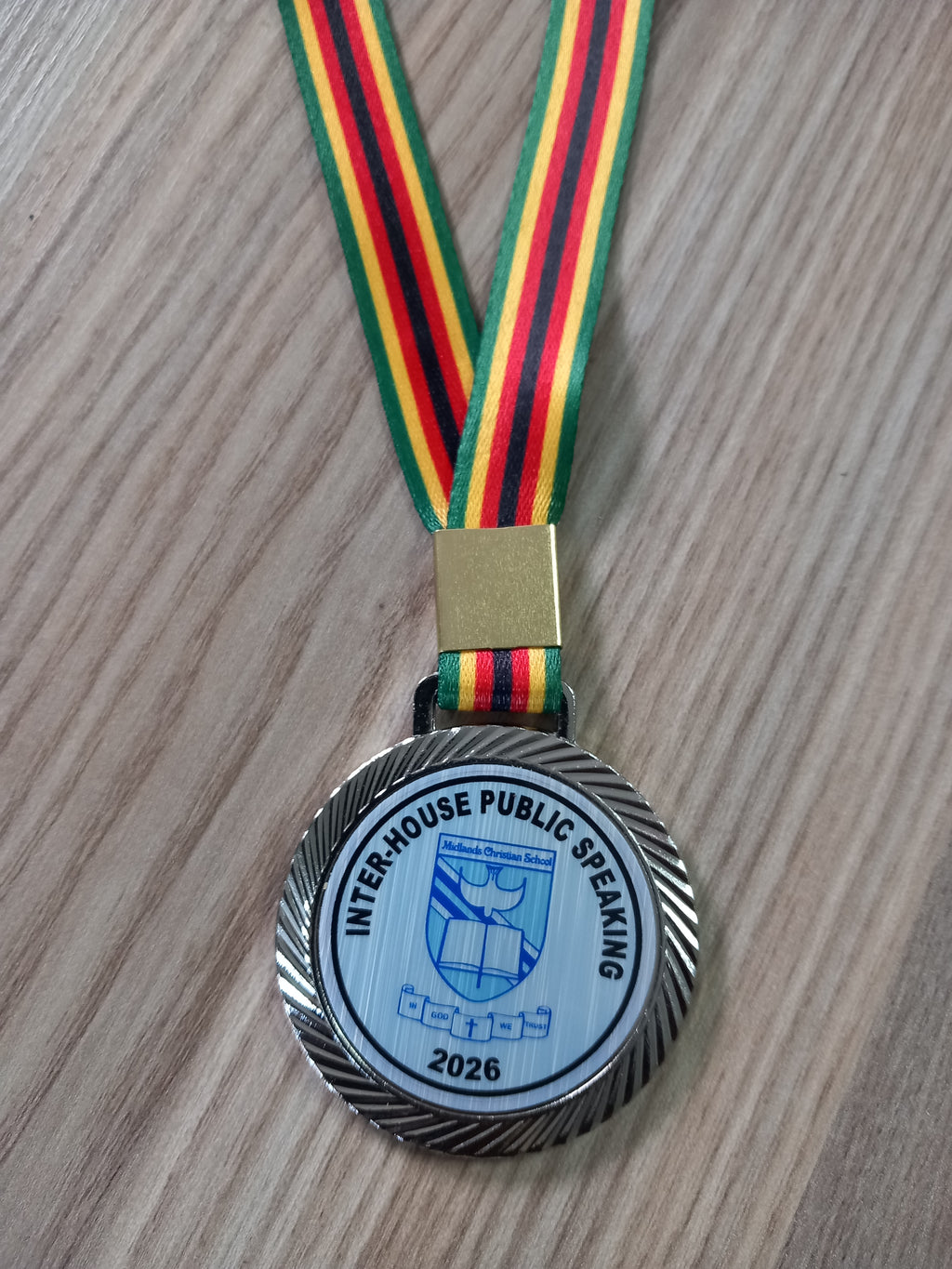 Premium Stainless Steel Medals 60mm - Gold Silver Bronze with Zimbabwe Lanyard