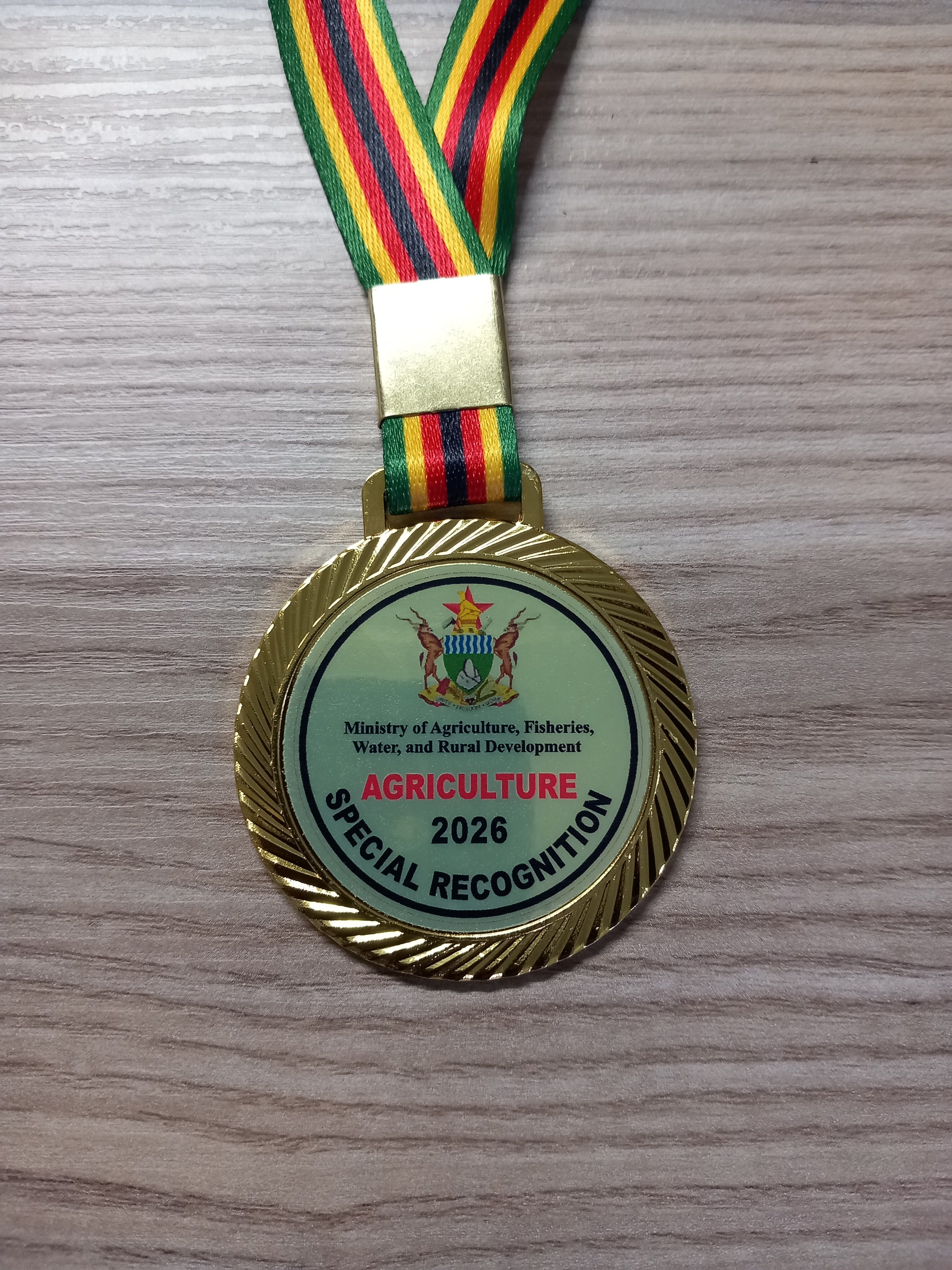 Premium Stainless Steel Medals 60mm - Gold Silver Bronze with Zimbabwe Lanyard