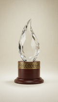 Crystal Flame Trophy with Faceted Edge