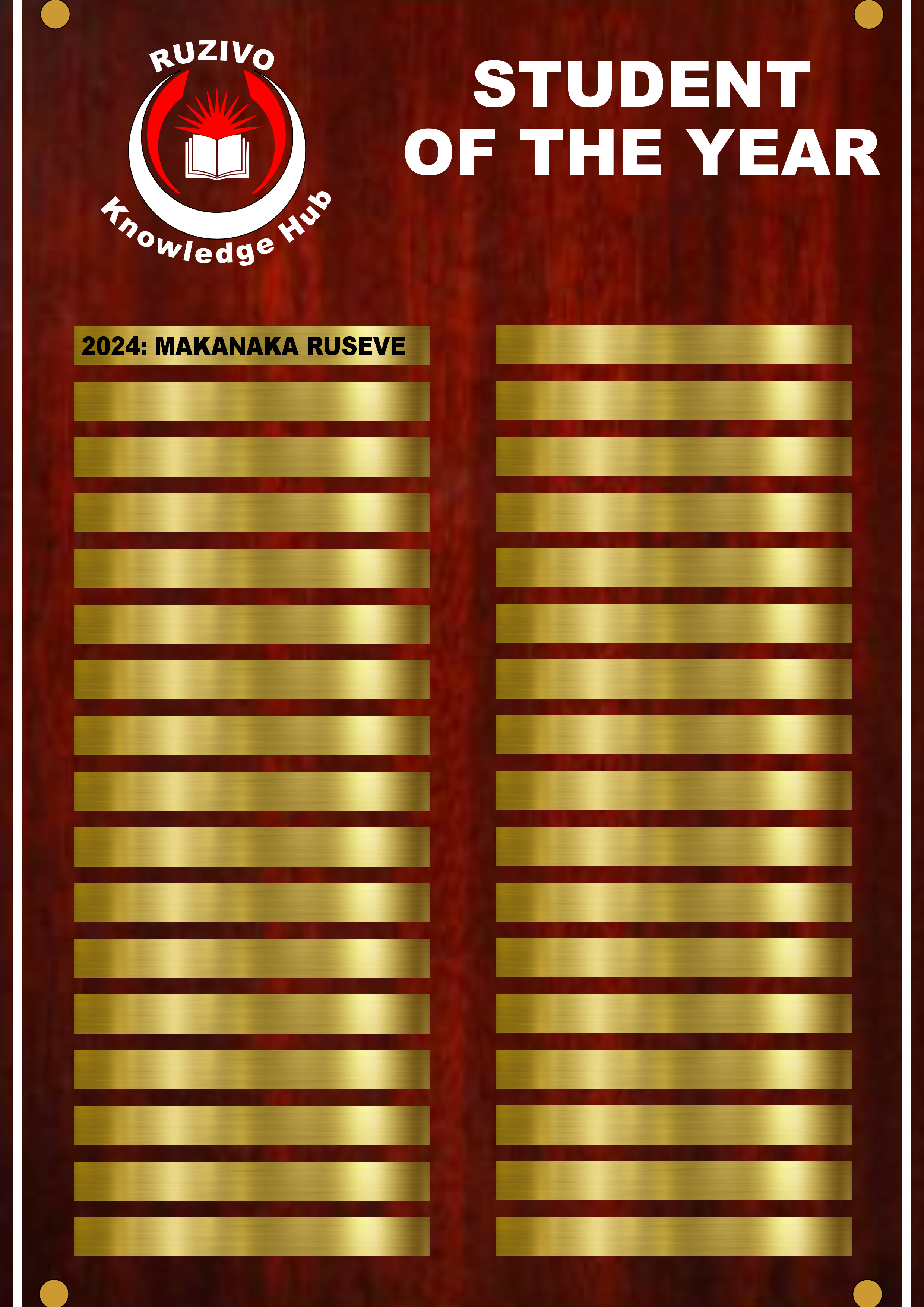 Evolution Series Acrylic Honour Boards - Premium Timber Print with Metal-Finish Plates