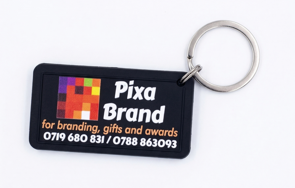 Branded Acrylic Keyholders - Custom Shape and Design UV Printed