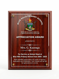 Elevated Direct UV Print Acrylic Glass Shield Plaque - Premium Award