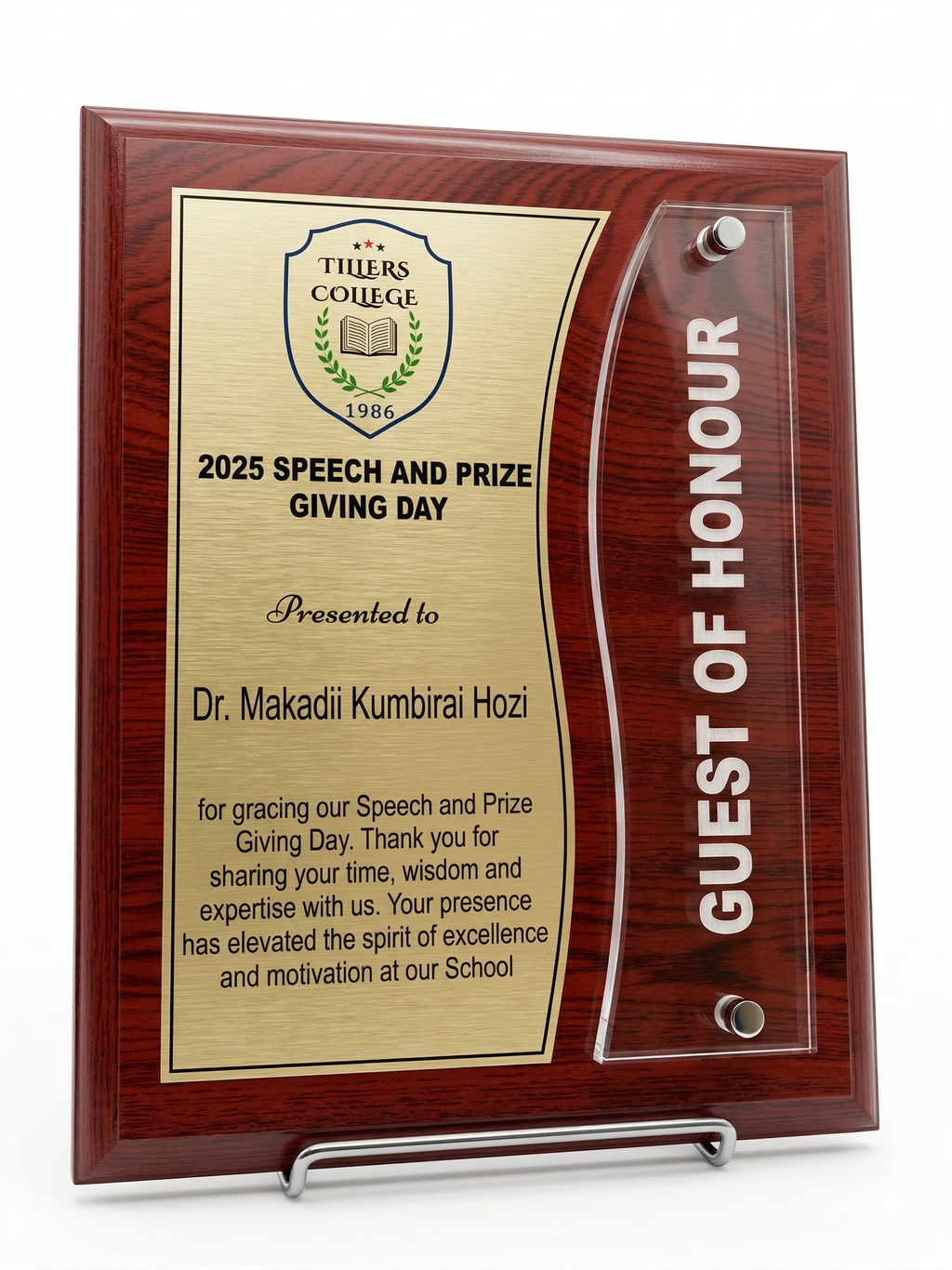 Recognition Series Shield with Easel Stand - Corporate Recognition Award