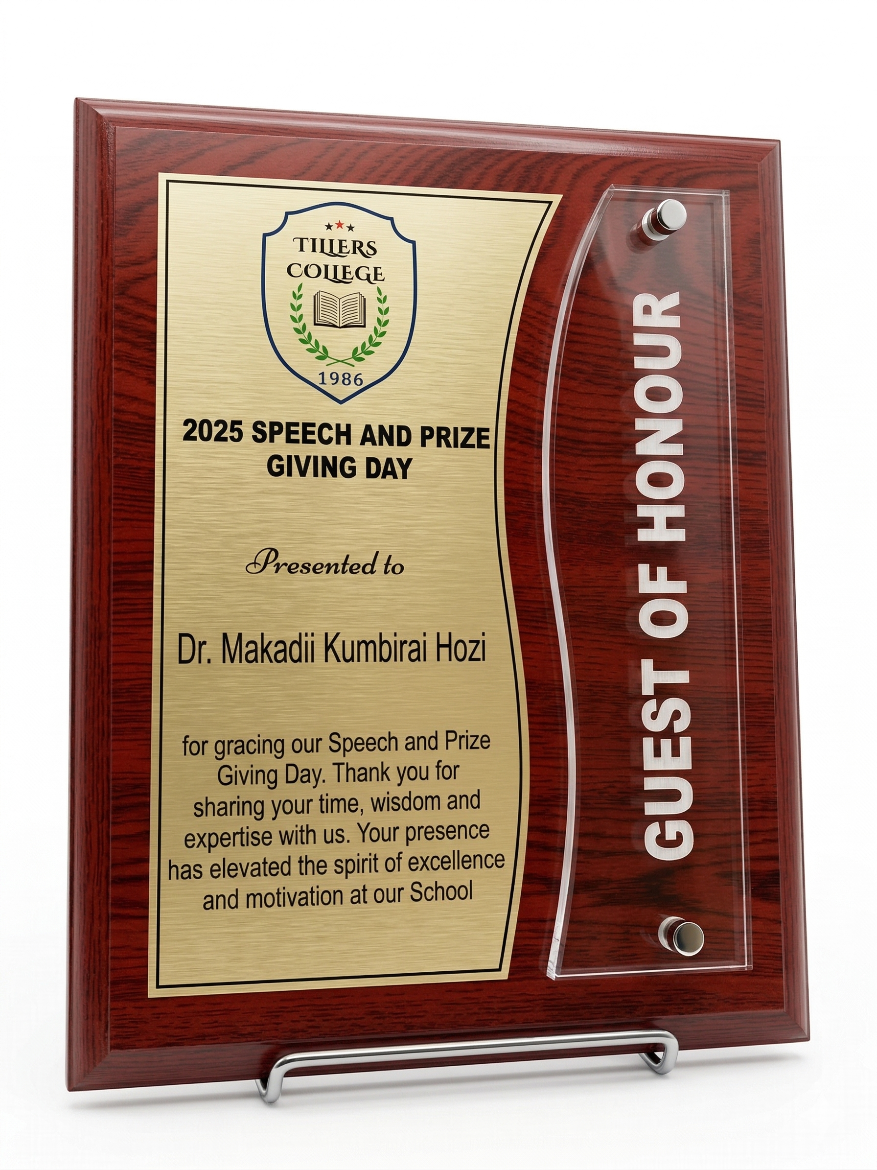 Recognition Series Shield with Easel Stand - Corporate Recognition Award