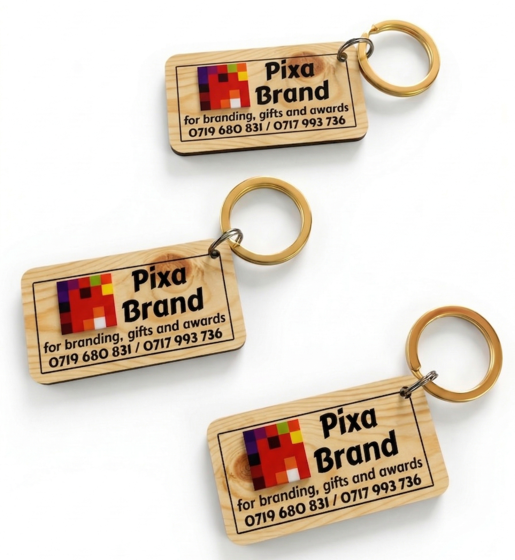 Custom Wooden Keyholders - Double-Sided Printed Acrylic