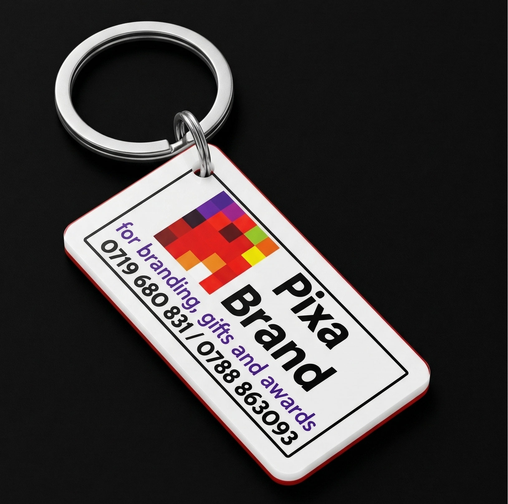 Branded Acrylic Keyholders - Custom Shape and Design UV Printed