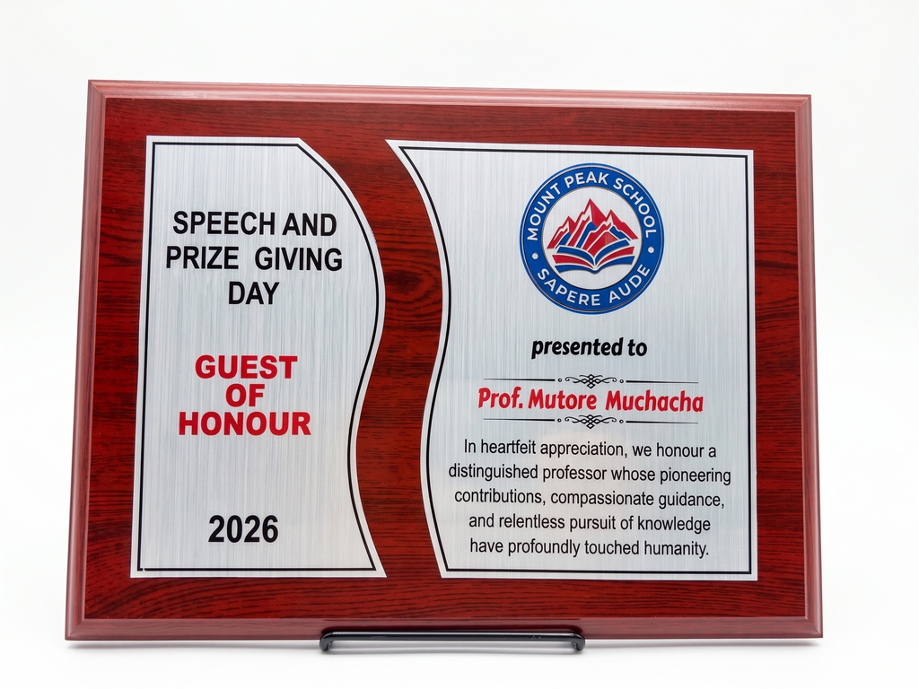 Premium A3 Brushed Metallic Wood Shield Plaque