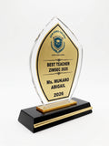 Flame Acrylic Award with Crystal Base – Custom Printed