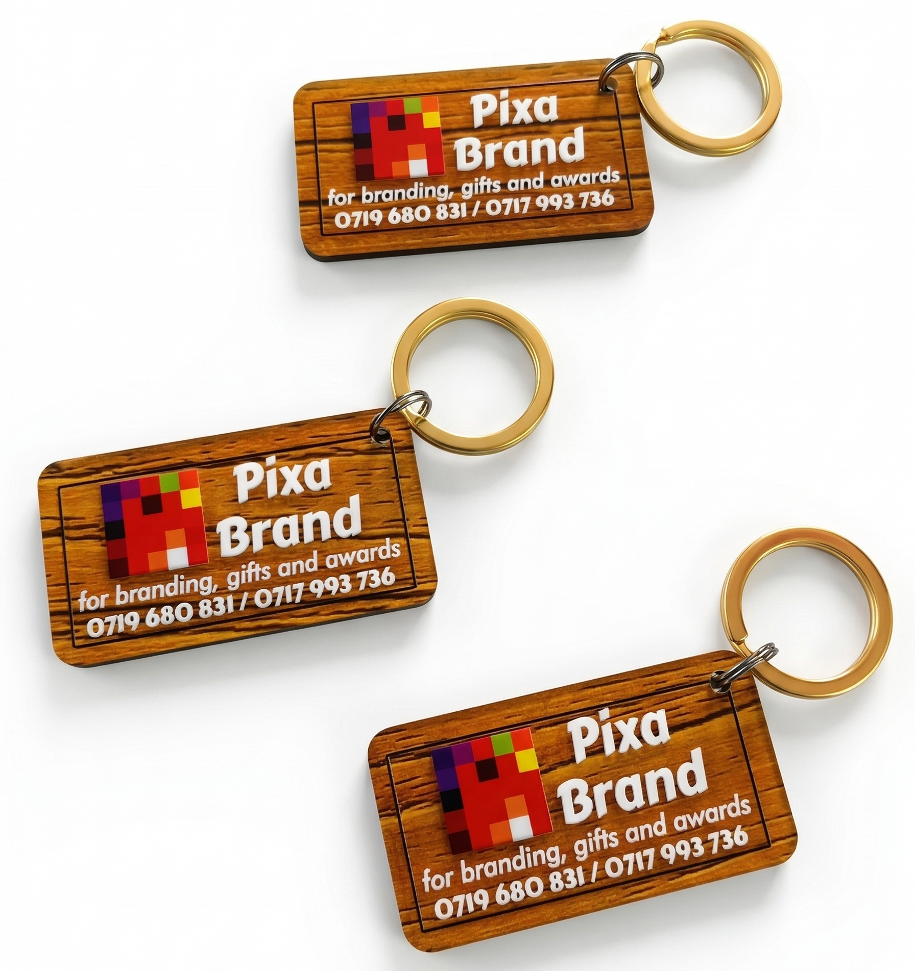 Custom Wooden Keyholders - Double-Sided Printed Acrylic
