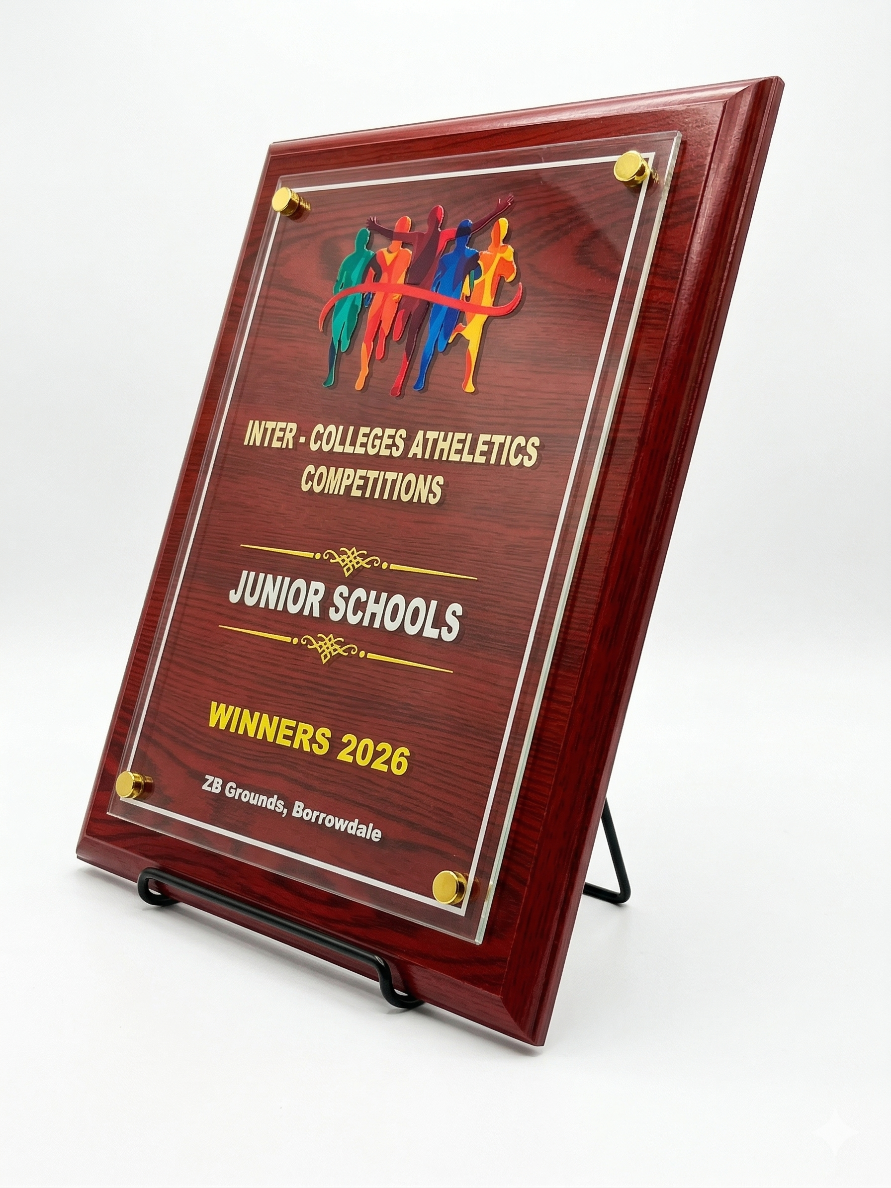 Elevated Direct UV Print Acrylic Glass Shield Plaque - Premium Award