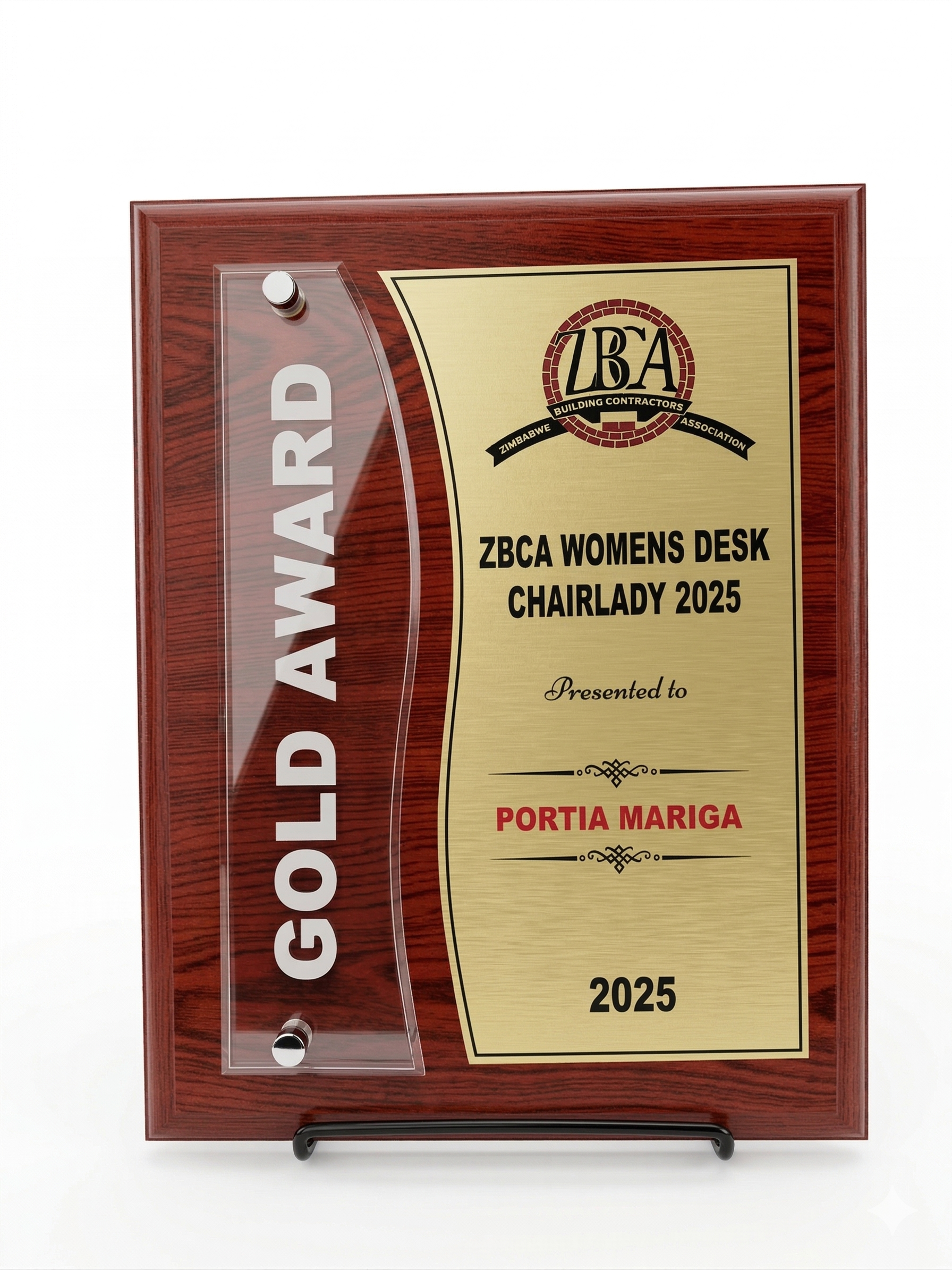 Recognition Series Shield with Easel Stand - Corporate Recognition Award