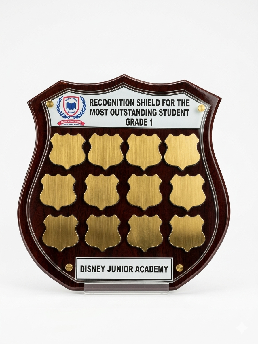 Floating Perpetual Shield Plaque Honour Board - Premium Recognition
