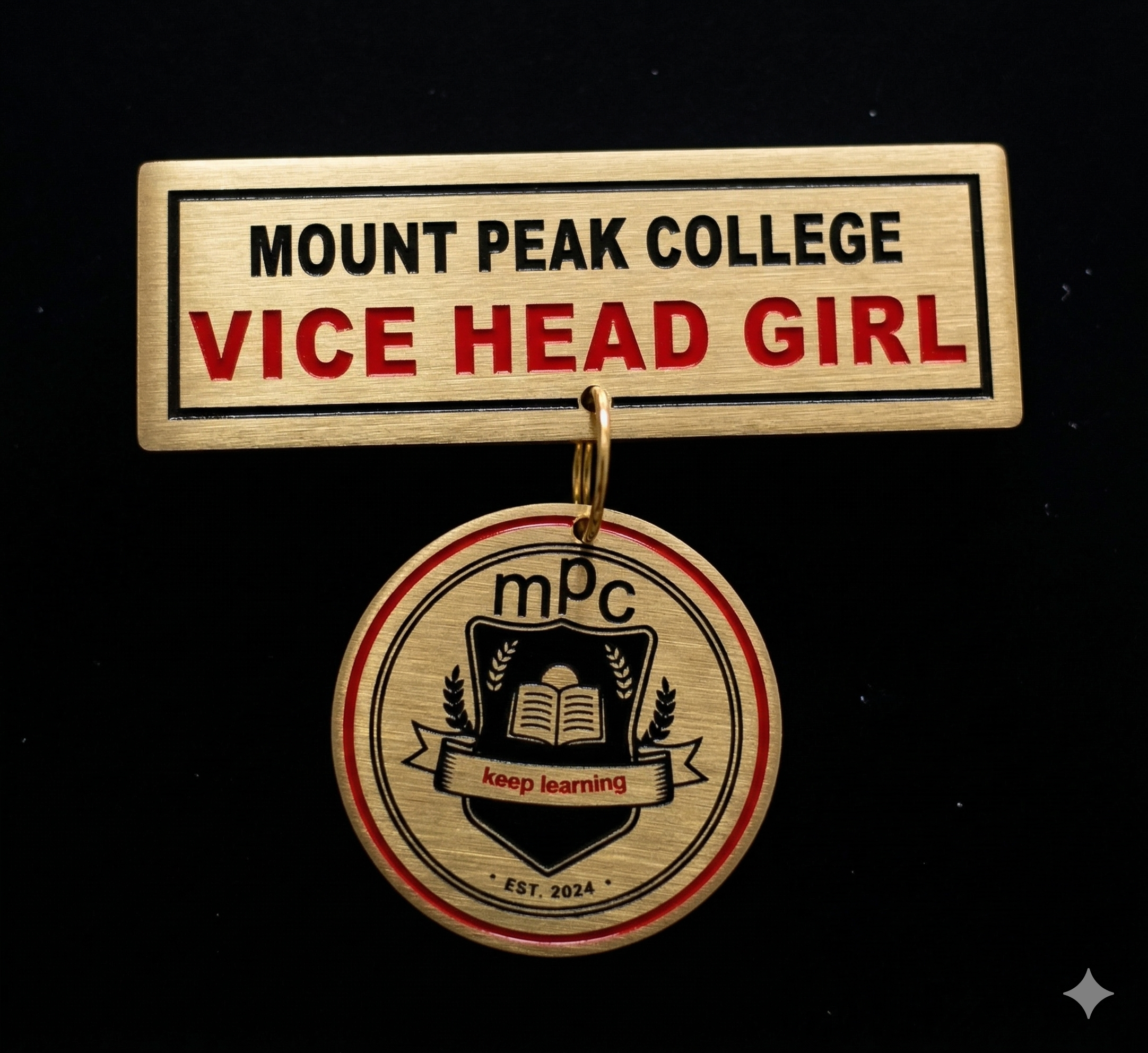Premium Badge with Drop Dangle - UV Printed Acrylic Name Badge with Hanging Tag