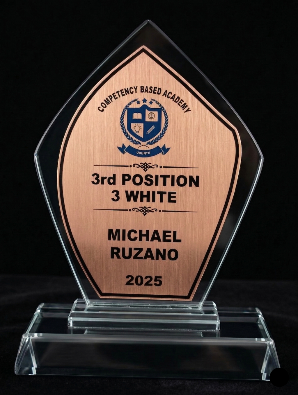 Accolade Award Series - Premium Crystal Glass Award with Metallic Finish