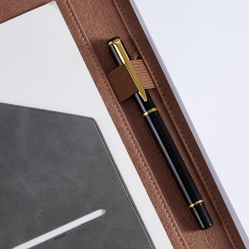 Leatherette Portfolio Notebook A4 – UV Printed Document Folder with Magnetic Clip Executive Business Class