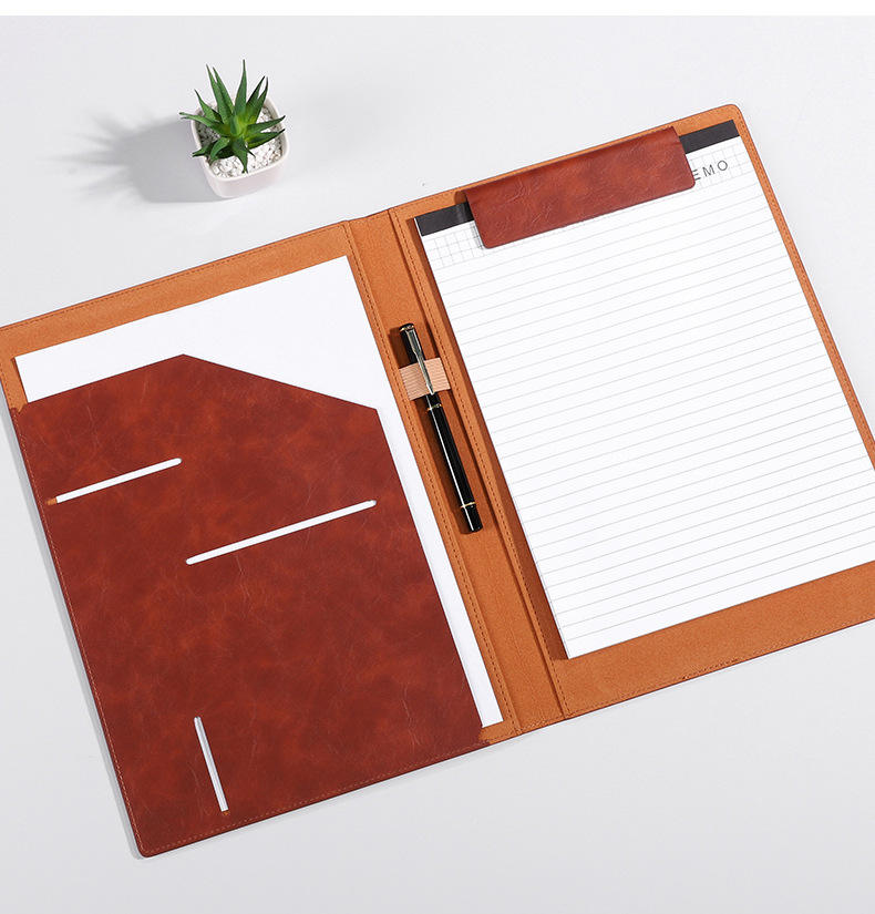 Leatherette Portfolio Notebook A4 – UV Printed Document Folder with Magnetic Clip Executive Business Class