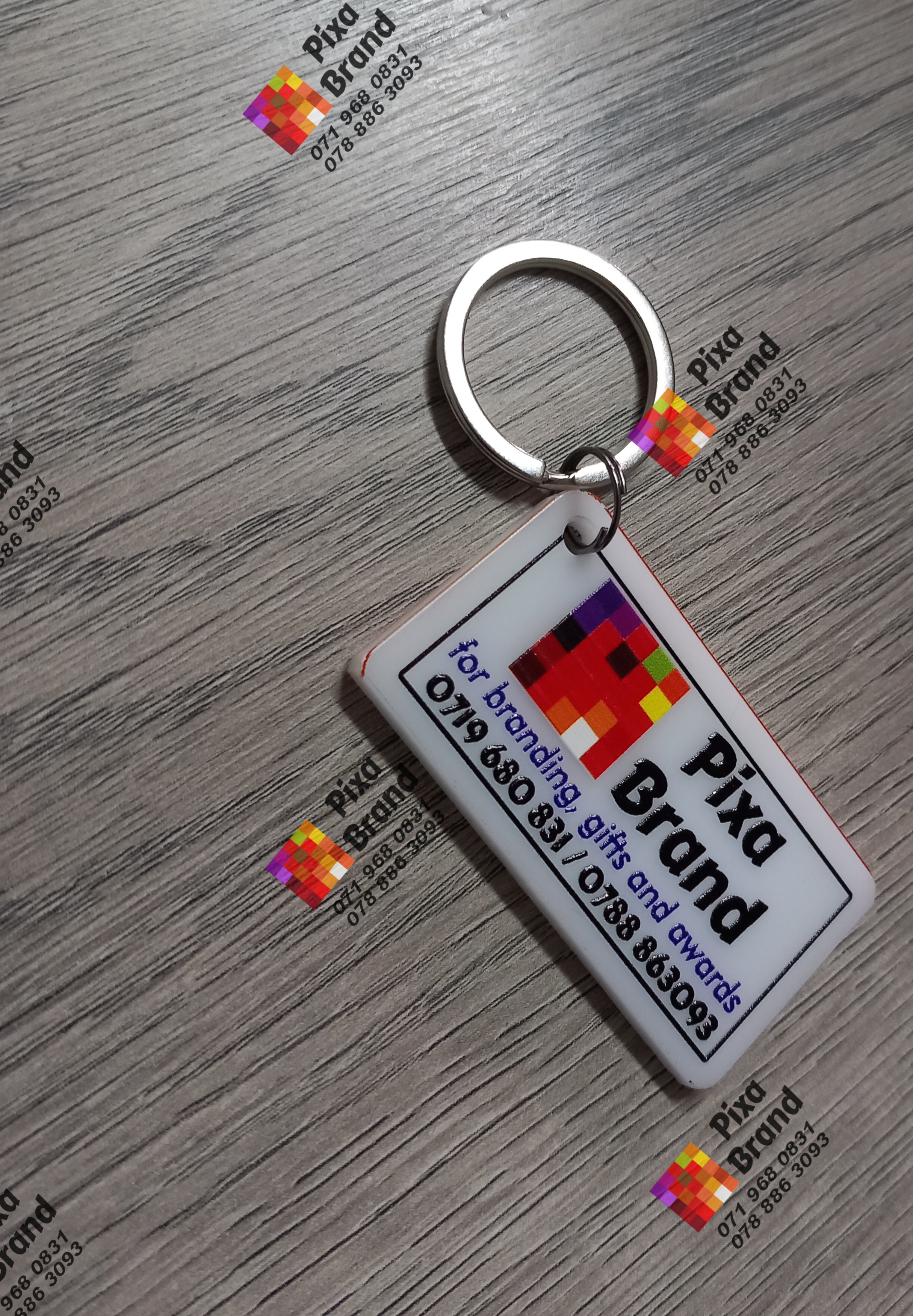 Branded Acrylic Keyholders - Custom Shape and Design UV Printed