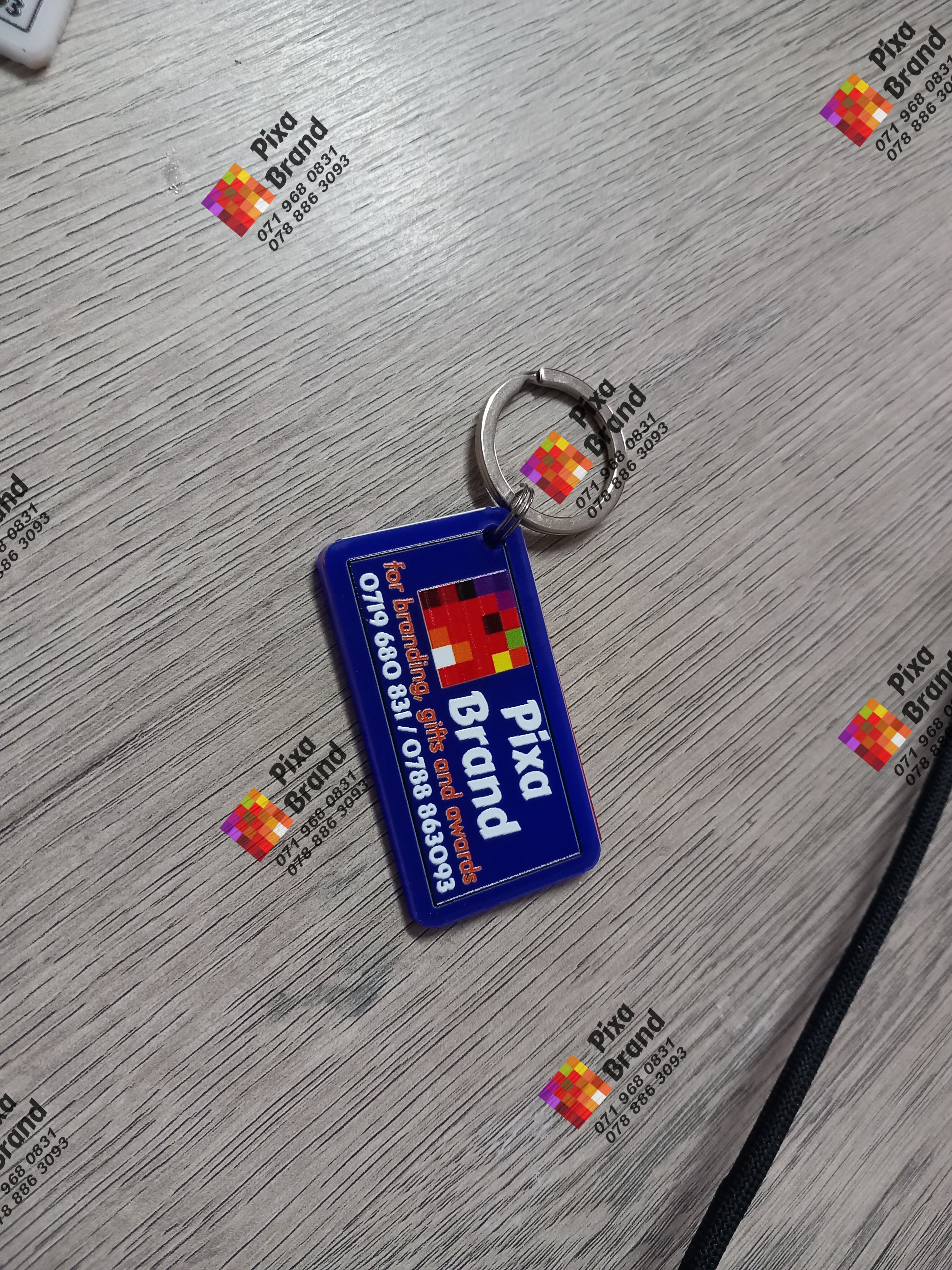 Branded Acrylic Keyholders - Custom Shape and Design UV Printed