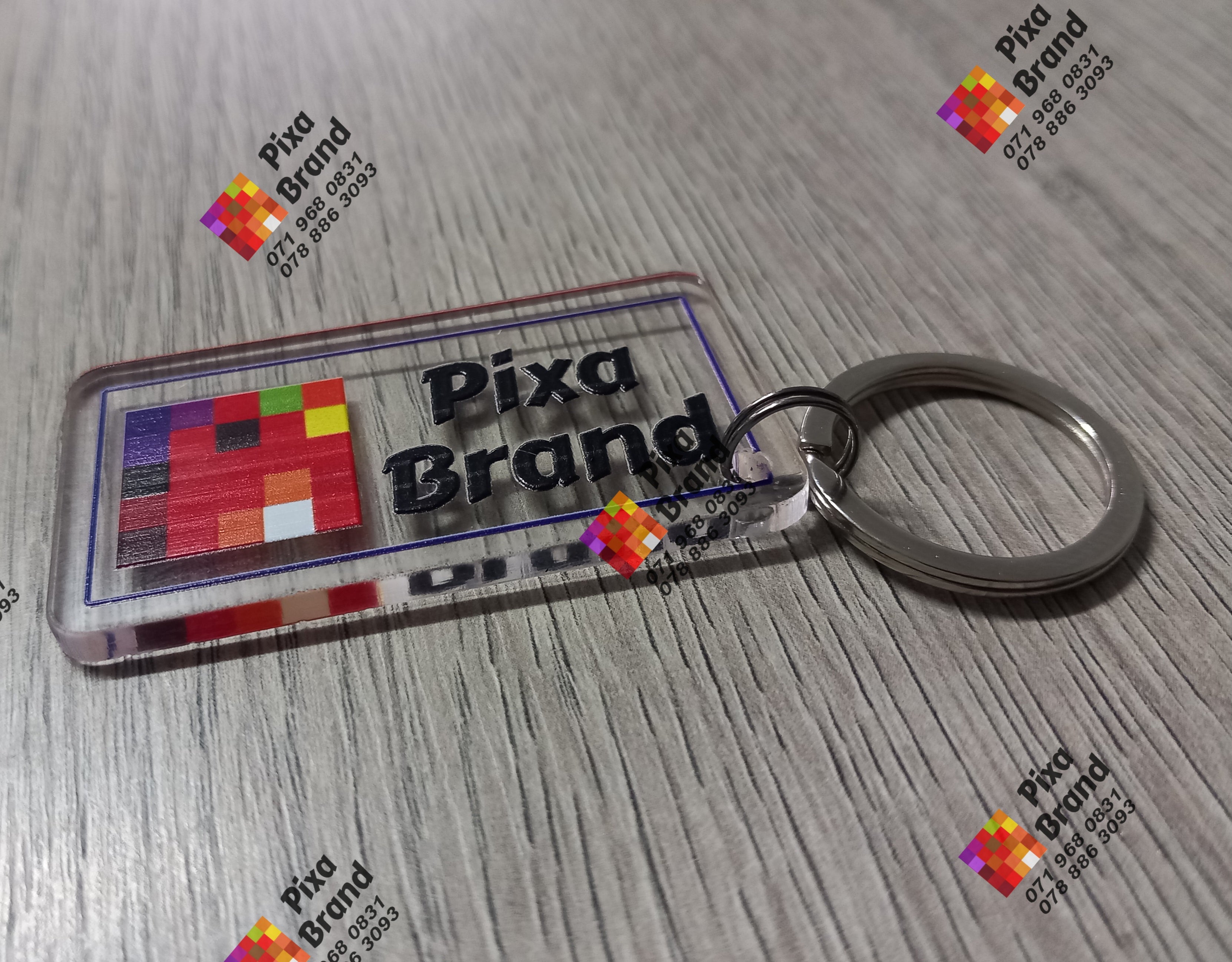 Branded Acrylic Keyholders - Custom Shape and Design UV Printed