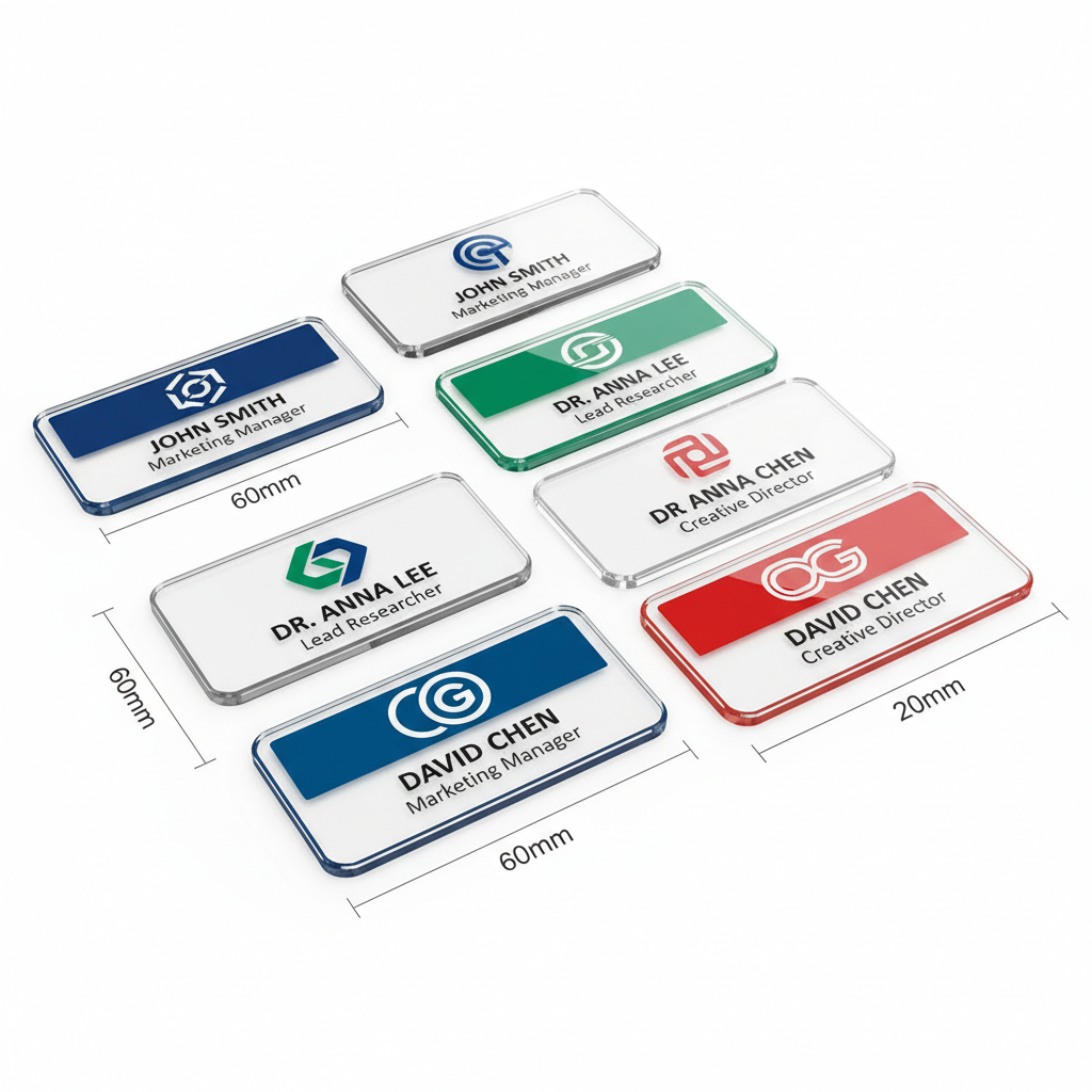 Direct UV Printed Acrylic Badge with Glossy Finish