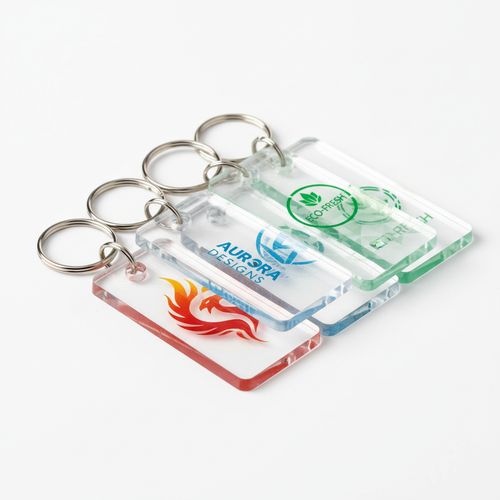 Branded Acrylic Keyholder with Custom Design and UV Printing