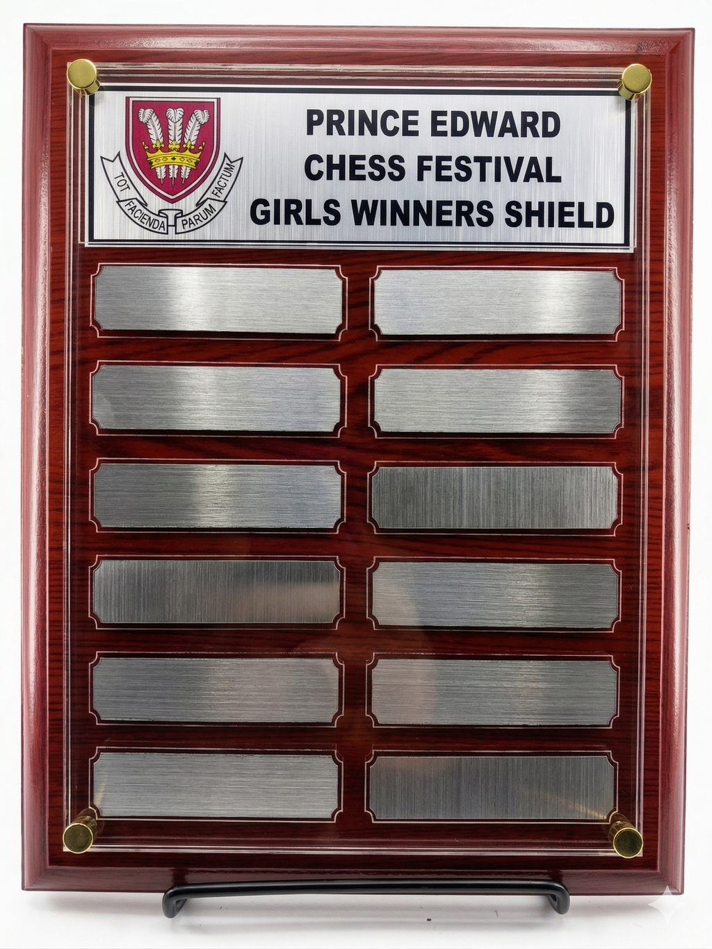 Long Term Recognition Series Floating Perpetual Shield Trophy Plaque